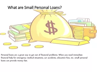 What are Small Personal Loans