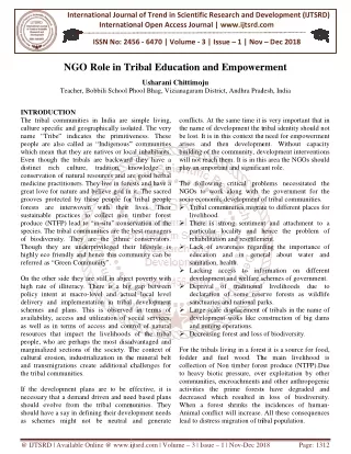 NGO Role in Tribal Education and Empowerment