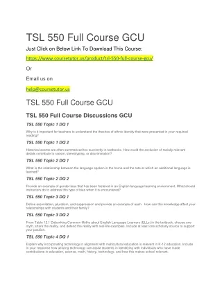 TSL 550 Full Course GCU