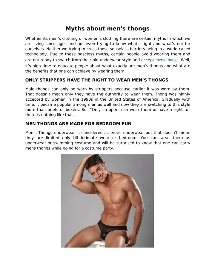 myths about men s thongs