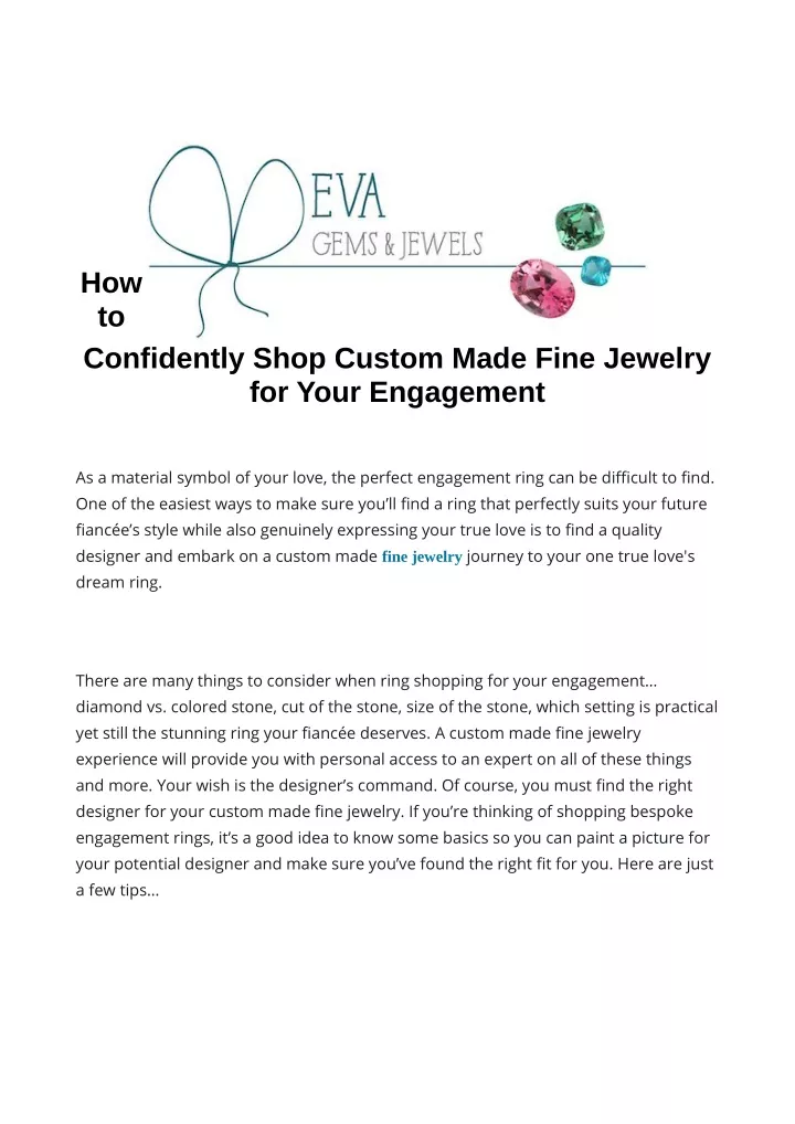 how to confidently shop custom made fine jewelry