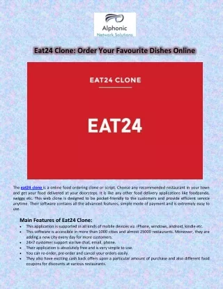 Eat24 Clone: Order Your Favourite Dishes Online