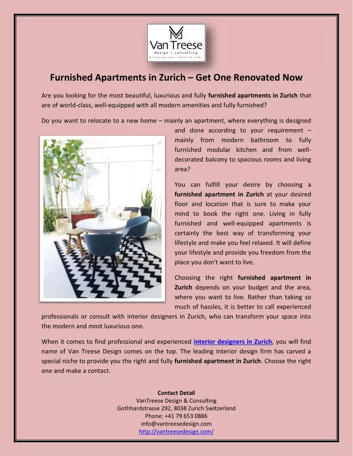 furnished apartments in zurich get one renovated