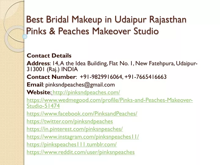best bridal makeup in udaipur rajasthan pinks peaches makeover studio