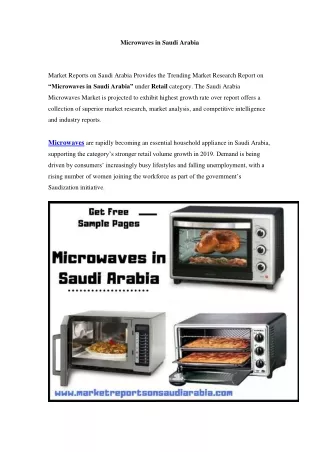 Saudi Arabia Microwaves Market: Industry Trends, Opportunity and Forecast Till 2024