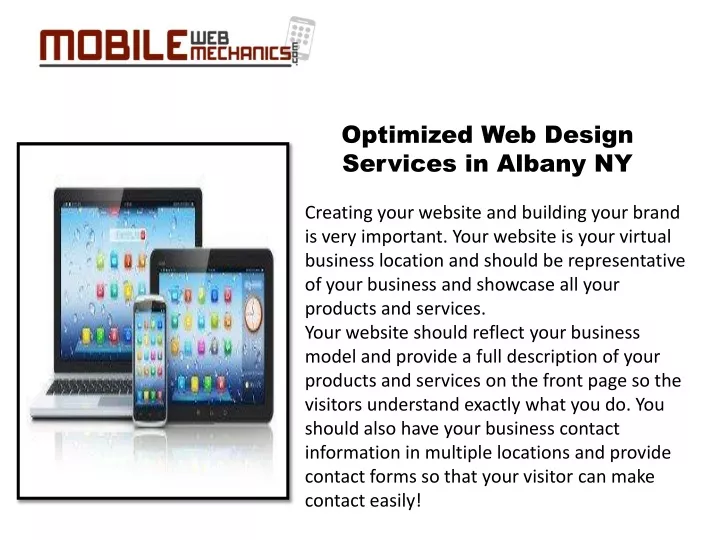 optimized web design services in albany ny