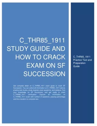 C_THR85_1911 Study Guide and How to Crack Exam on SF Succession
