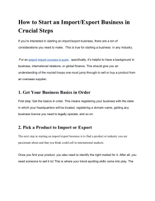 How to Start an Import/Export Business in Crucial Steps