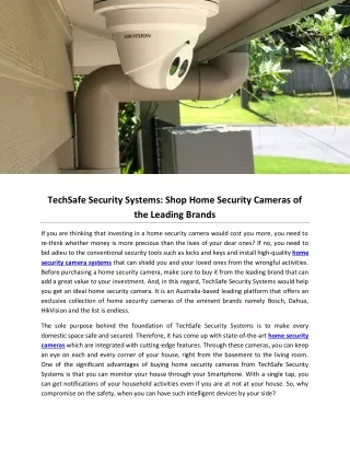 TechSafe Security Systems: Shop Home Security Cameras of the Leading Brands