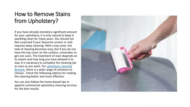 how to remove stains from upholstery