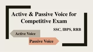 Active & Passive Voice for Government Exams