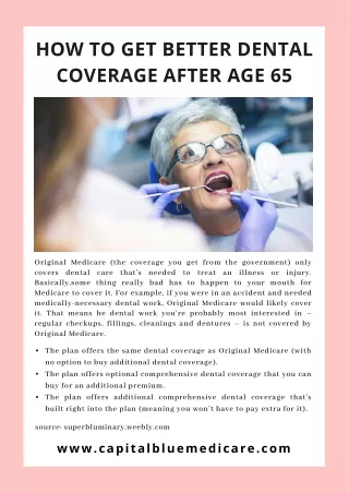 How to get better dental coverage after age 65