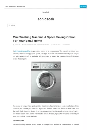 Mini Washing Machine A Space Saving Option For Your Small Home