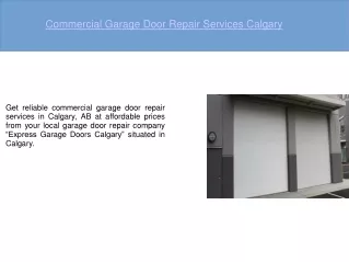 Calgary Commercial Garage Door Repair Services