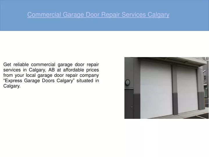 commercial garage door repair services calgary