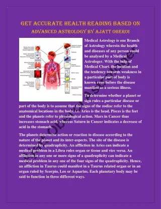 Get Accurate Health Reading Based on Advanced Astrology by Ajatt Oberoi