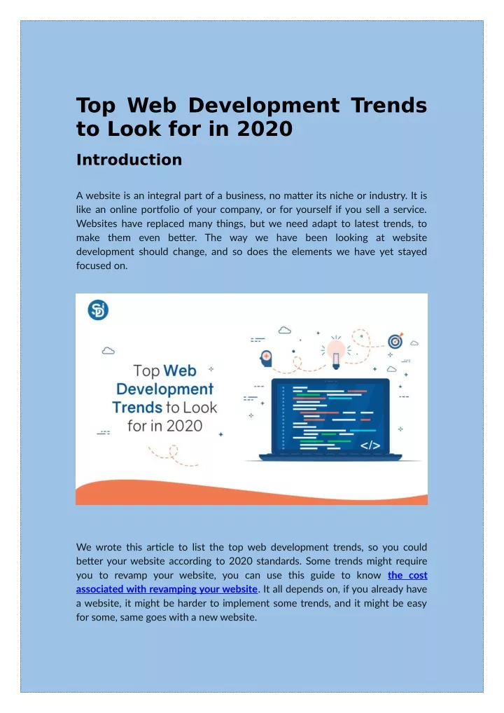 top web development trends to look for in 2020