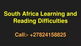 south africa learning and reading difficulties