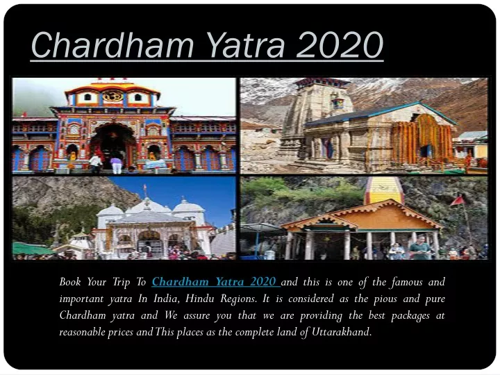 chardham yatra 2020
