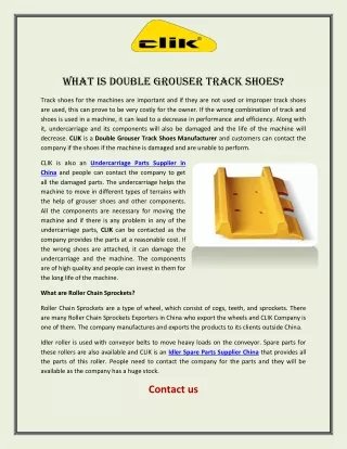 What is Double Grouser Track Shoes?