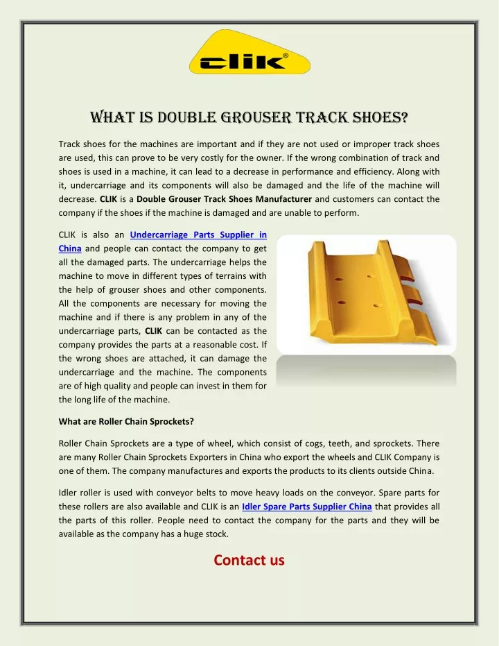 what is double grouser track shoes