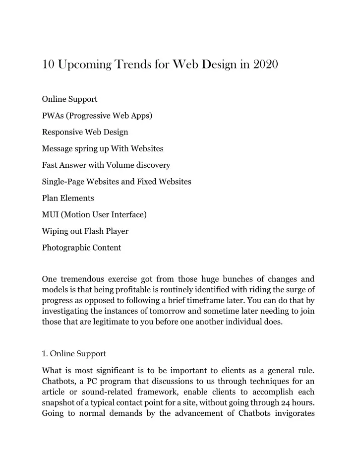 10 upcoming trends for web design in 2020