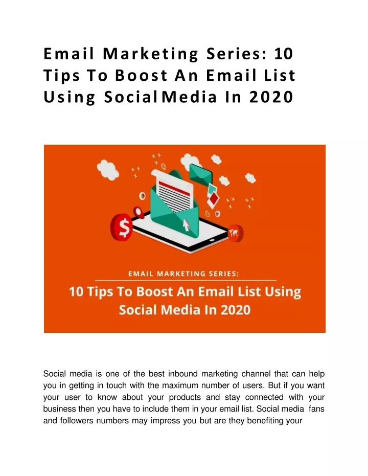 email marketing series 10 tips to boost an email list using social media in 2020