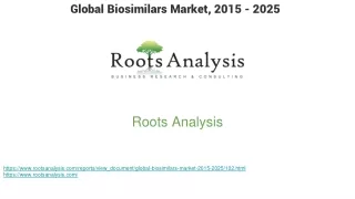 Global Biosimilars Market, 2015 - 2025
