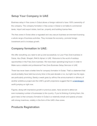Setup Your Company in UAE