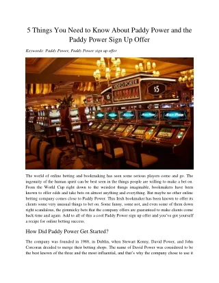 5 things you need to know about paddy power
