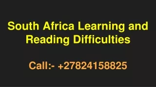 South Africa Learning and Reading Difficulties