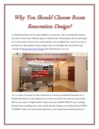 Why you should choose room renovation design