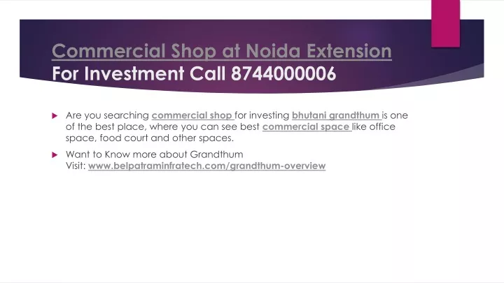 commercial shop at noida extension for investment call 8744000006