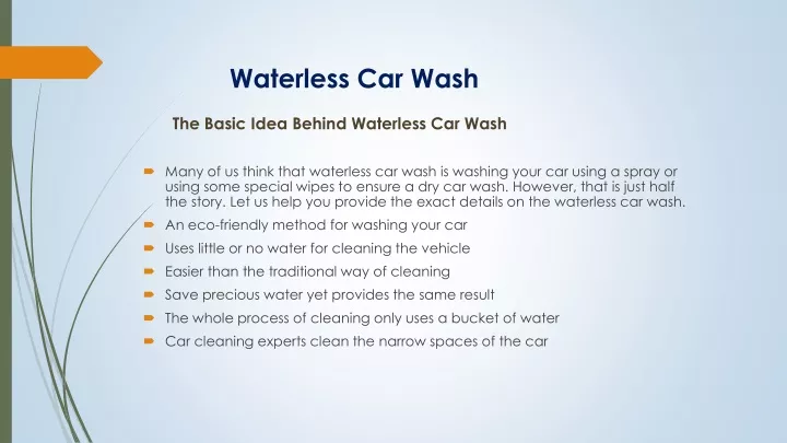 waterless car wash