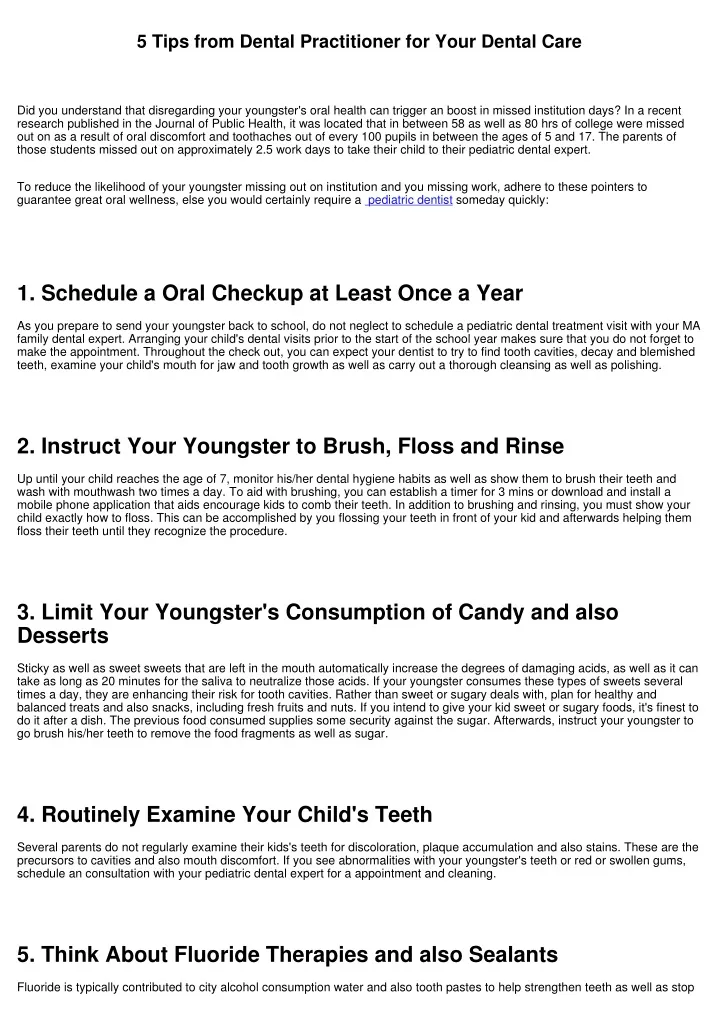 5 tips from dental practitioner for your dental