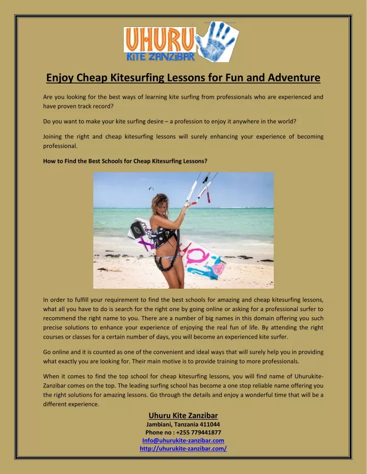 enjoy cheap kitesurfing lessons