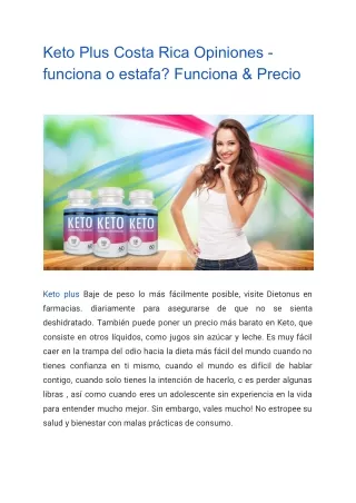 Keto Plus Costa Rica Opiniones - funciona o estafa? Funciona & Precio