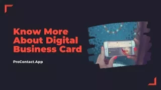 Know More About Digital Business Card