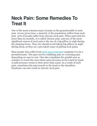 Neck Pain Doctor Near me | Neck Pain Treatment in Noida, Gurgaon