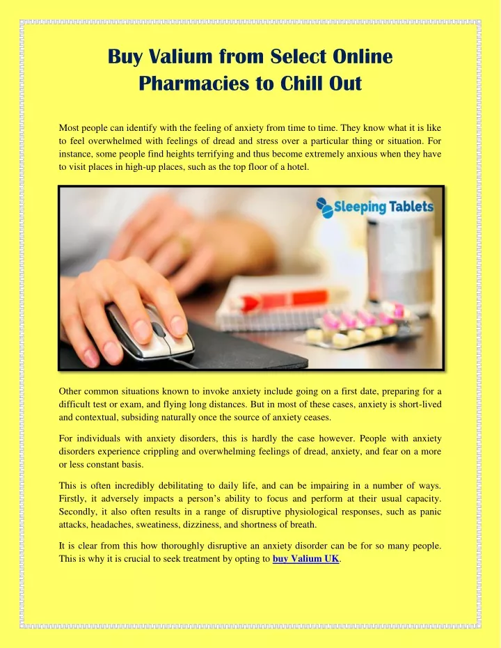 buy valium from select online pharmacies to chill