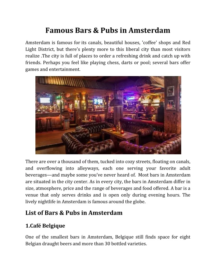 famous bars pubs in amsterdam