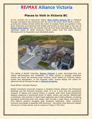Places to Visit in Victoria BC
