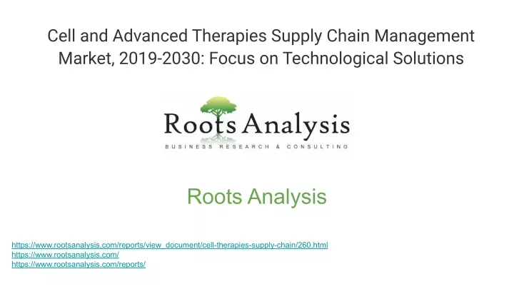 cell and advanced therapies supply chain