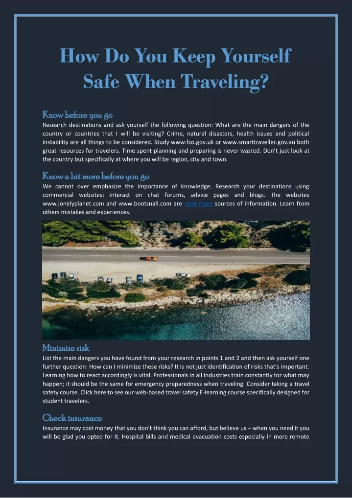 how do you keep yourself safe when traveling