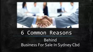 6 Common Reasons Behind Business For Sale In Sydney Cbd