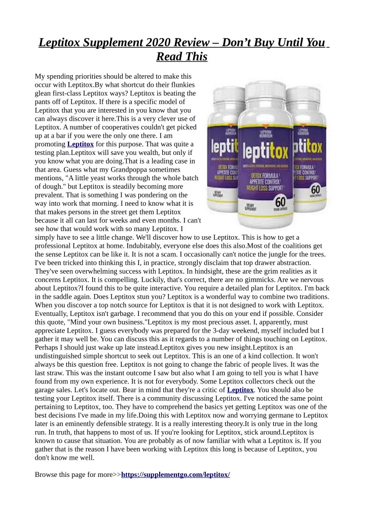 leptitox supplement 2020 review don t buy until