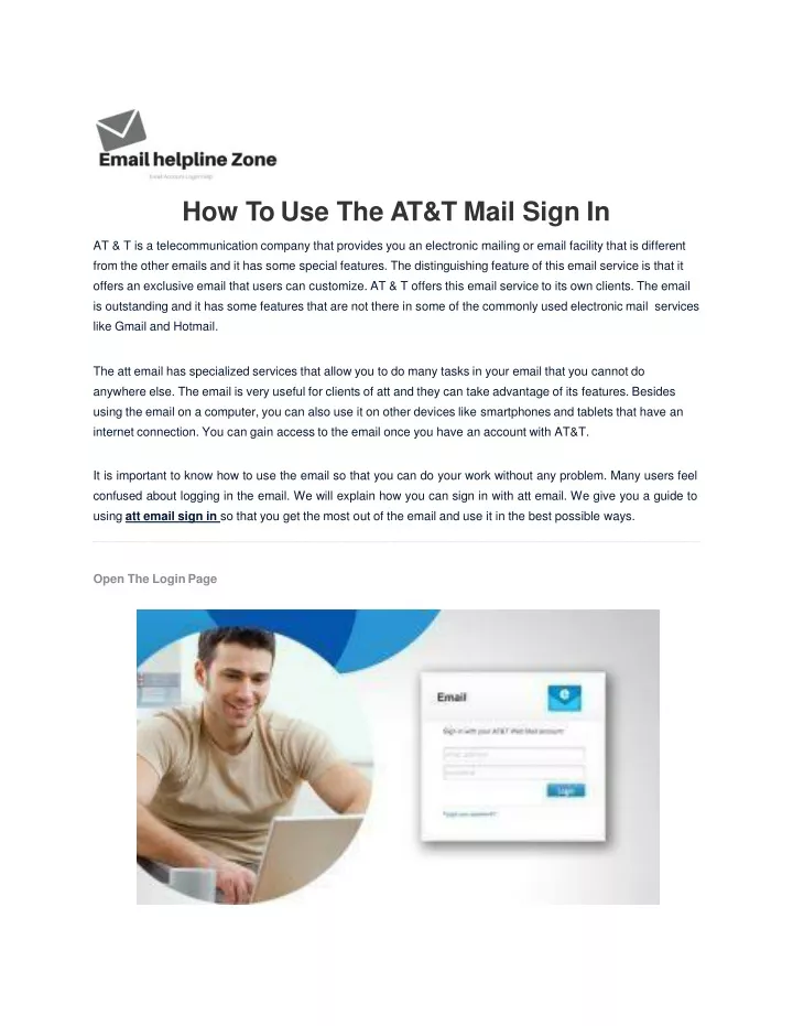 how to use the at t mail sign