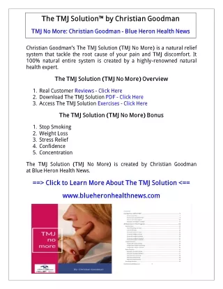 (PDF) The TMJ Solution Christian Goodman PDF: Blue Heron Health News TMJ PDF