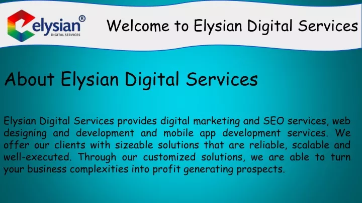 welcome to elysian digital services