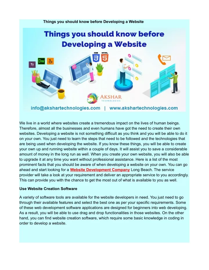 things you should know before developing a website